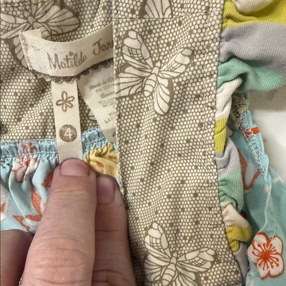 Matilda Jane Aqua Bird & Blossom Sundress with Tan Yoke - Picture 3 of 3